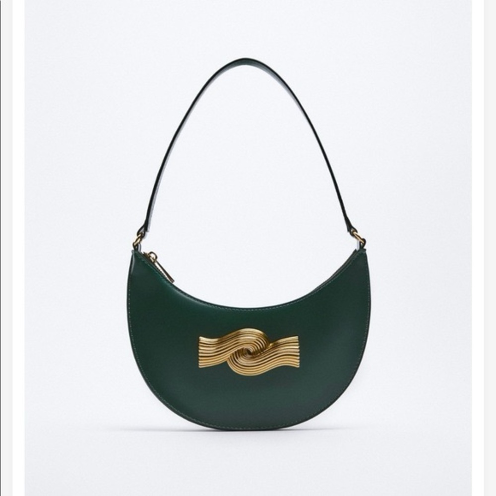 NWOT BEAUTIFUL FOREST GREEN ZARA PURSE